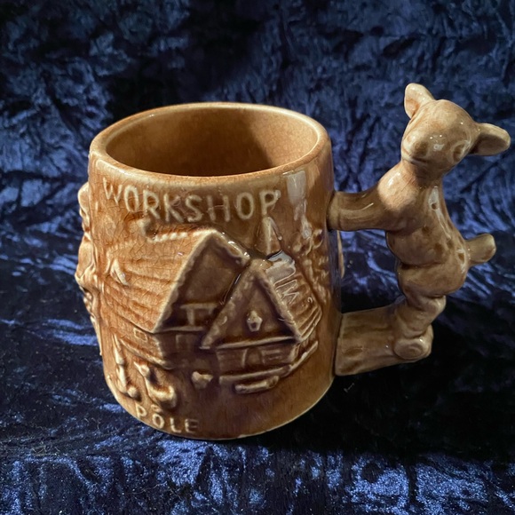 Vintage Santa's Workshop North Pole Ceramic Mug With Deer Handle - Picture 1 of 6